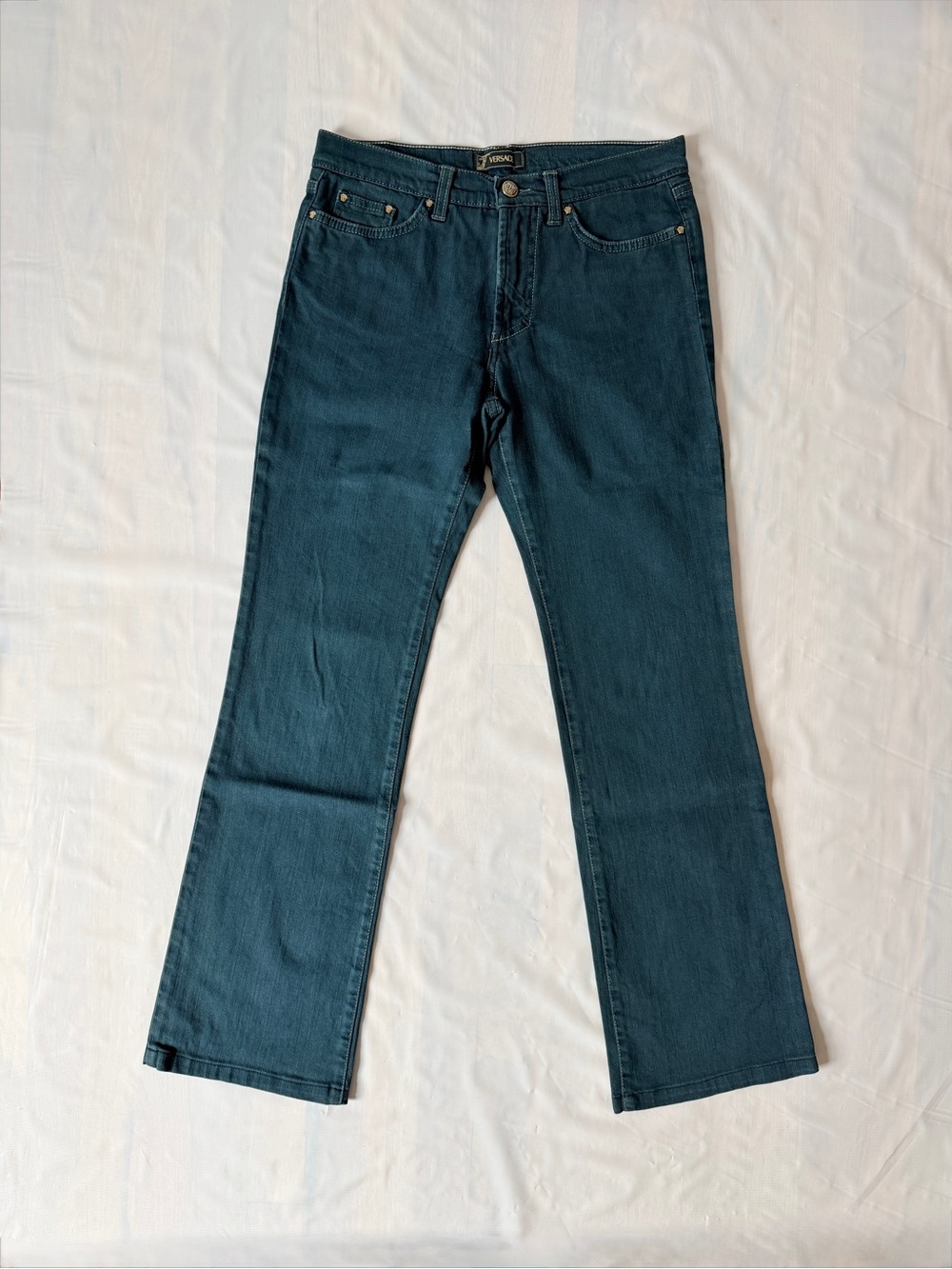 Vintage Versace Bootcut Denim jeans petrol blue IT 27 Italy 90s